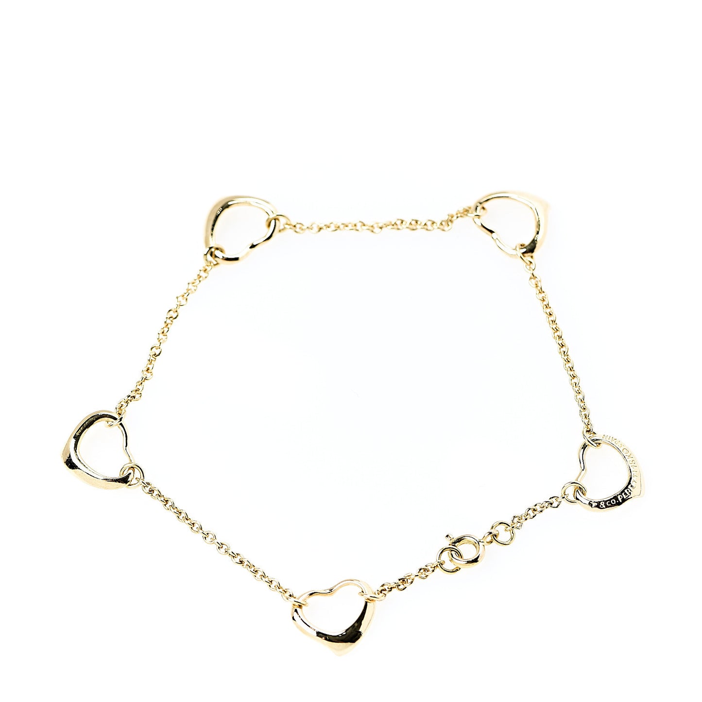18K Yellow Gold Elsa Peretti 5 Open Heart Bracelet