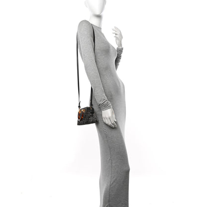 Fendi Chenille Vitello King Plexiglass FF Mini By The Way Top Handle Boston Bag Tortora Nuvola 2 of 11