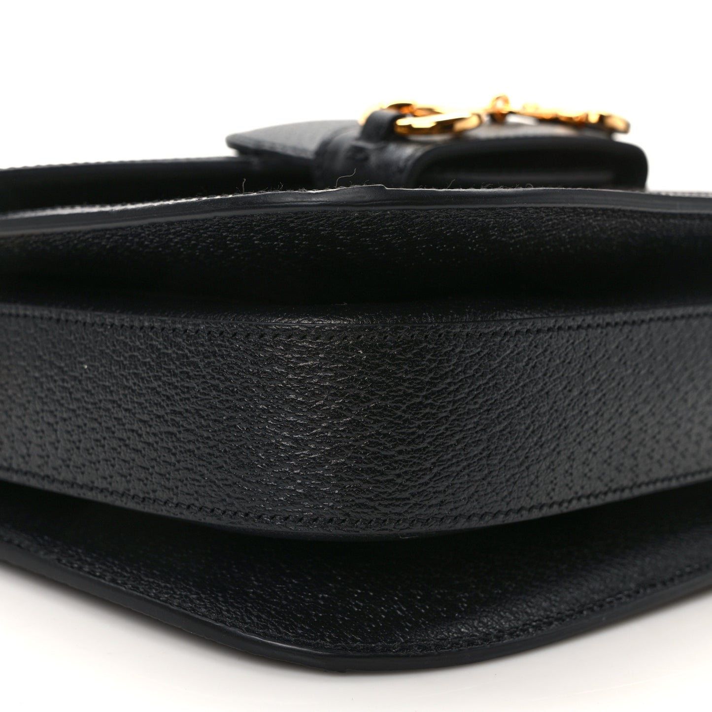 Jacquard Black Denim GG Monogram Textured Dollar Calfskin Horsebit 1955 Shoulder Bag Black Ivory