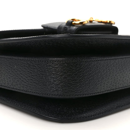 Gucci Jacquard Black Denim GG Monogram Textured Dollar Calfskin Horsebit 1955 Shoulder Bag Black Ivory 9 of 13