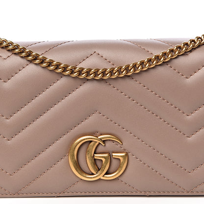 Gucci Calfskin Matelasse GG Marmont Mini Bag Porcelain Rose 9 of 11