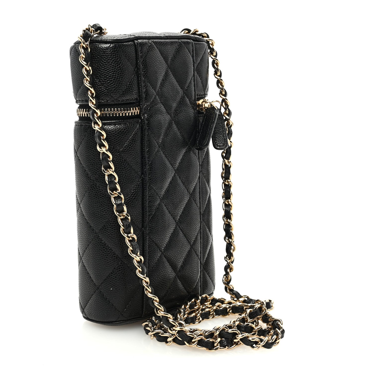 Chanel Caviar Quilted Phone Holder With Chain Black 4 of 10