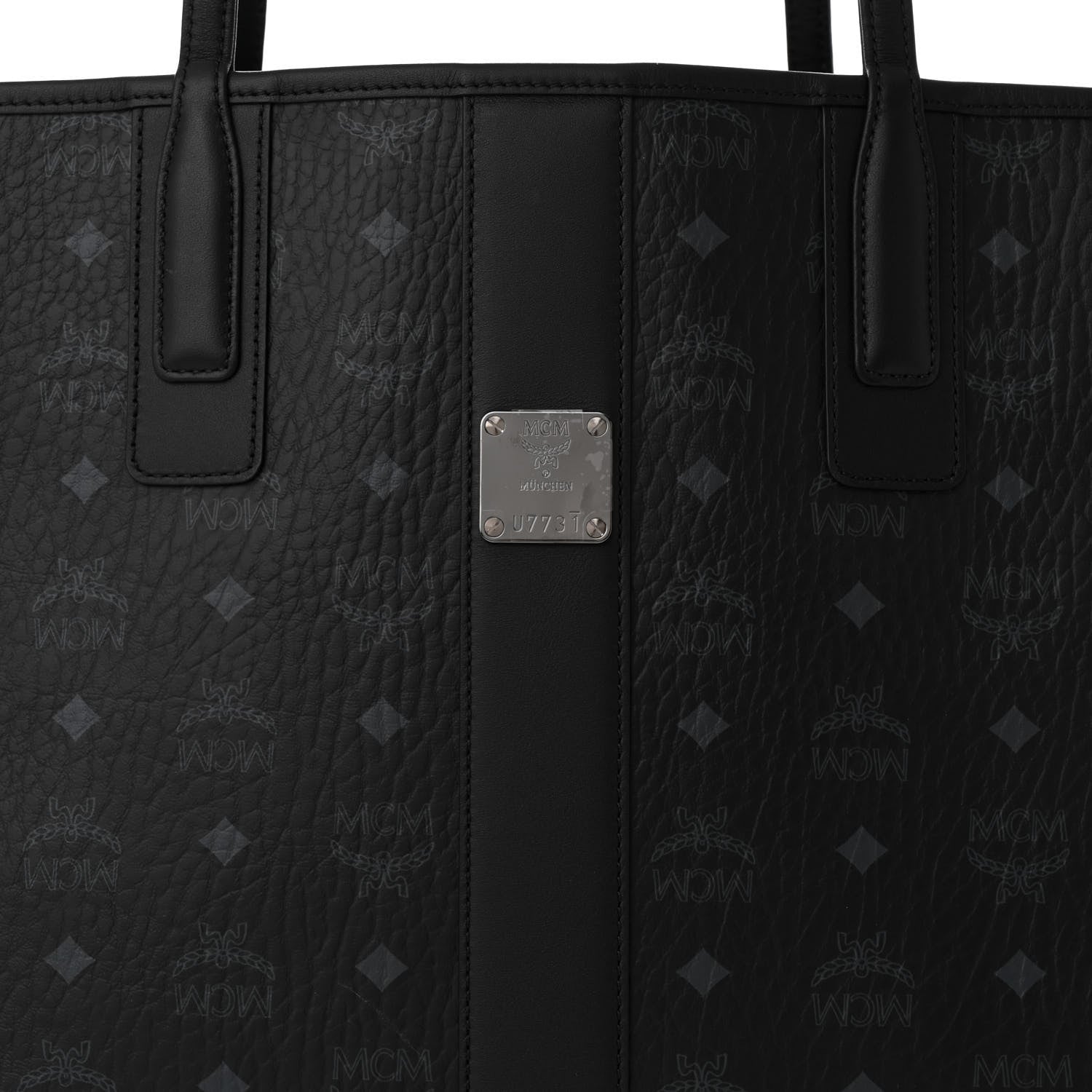 MCM Visetos Large Liz Reversible Shopper Tote Black 10 of 15