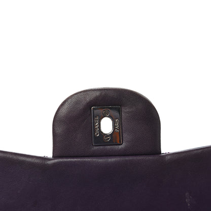 Chanel Patent Quilted Jumbo Single Flap Dark Purple 13 of 17