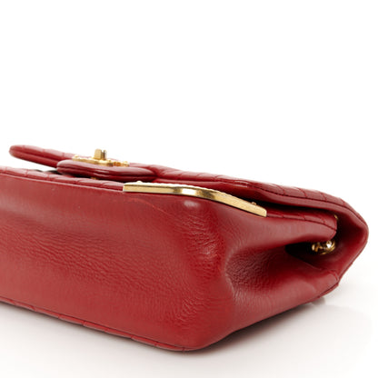 Chanel Calfskin Chevron Quilted Mini Rock The Corner Flap Red 11 of 12