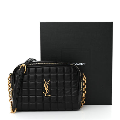 Saint Laurent Lambskin Carre Quilted Cassandre Mini Camera Bag Black 11 of 11