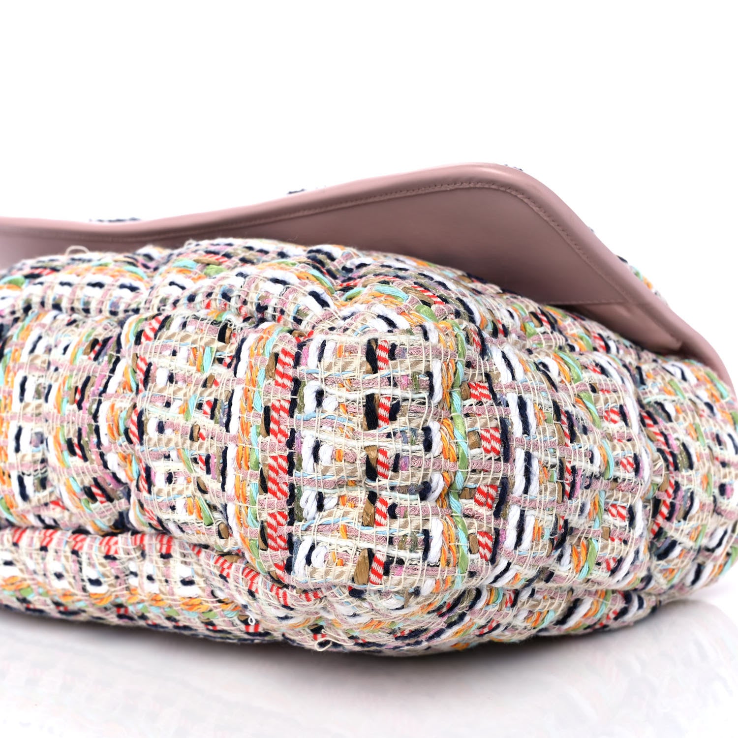 Chanel Lambskin Tweed Maxi Flap Pink Multicolor 9 of 10
