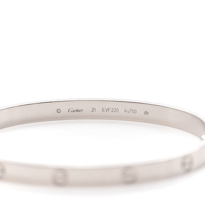 Cartier 18K White Gold LOVE Bracelet 21 6 of 8