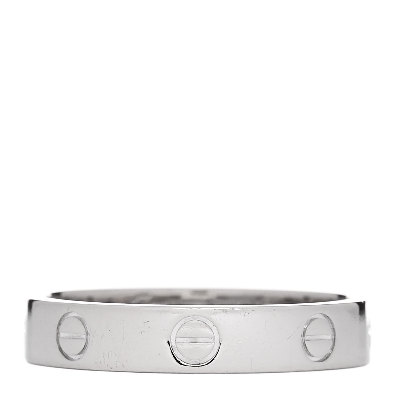 Cartier 18K White Gold 3.5mm LOVE Wedding Band Ring 57 8 1 of 4