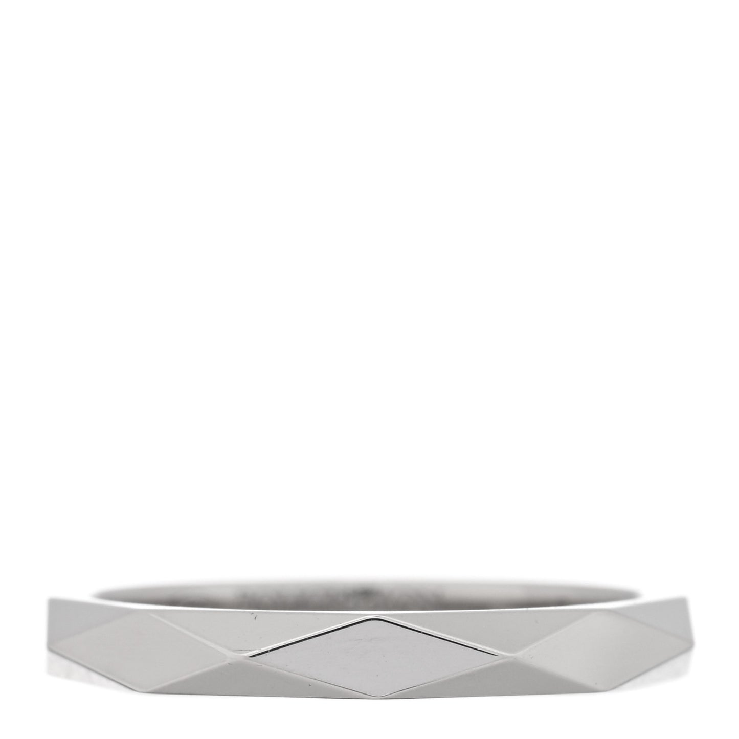 Platinum Medium Facette Band Ring 57 8