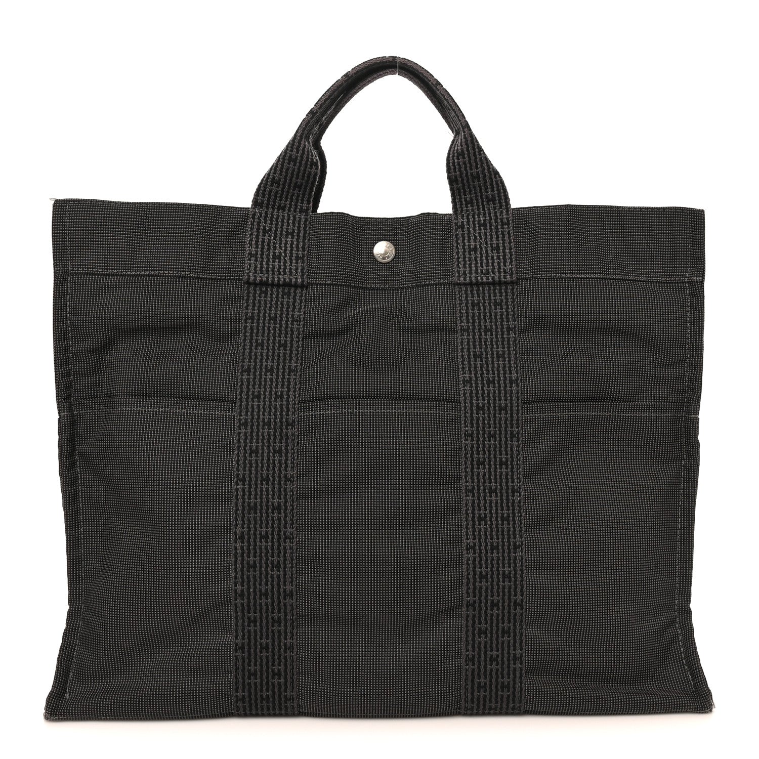 Hermes Canvas Herline GM Tote Grey 1 of 9