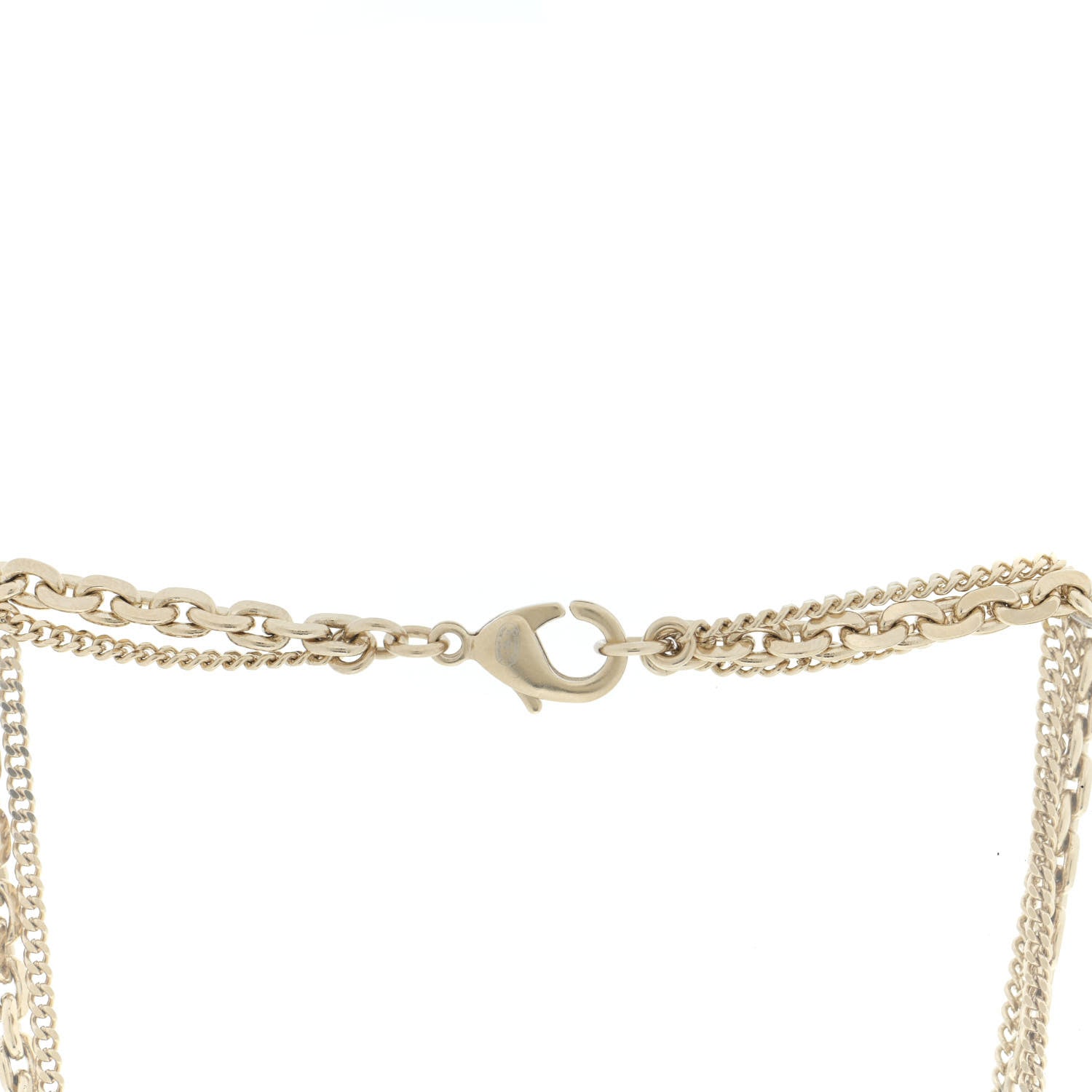 Chanel Crystal CC Multi Strand Chain Necklace Gold 5 of 6