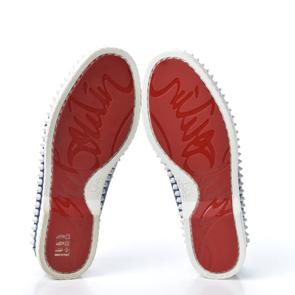 Christian Louboutin Calfskin Yacht Spikes Loafers 37 Blue 5 of 10