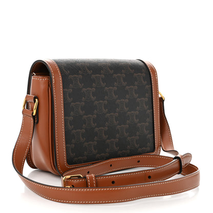 Celine Calfskin Triomphe Canvas Teen Triomphe Bag Tan 3 of 10