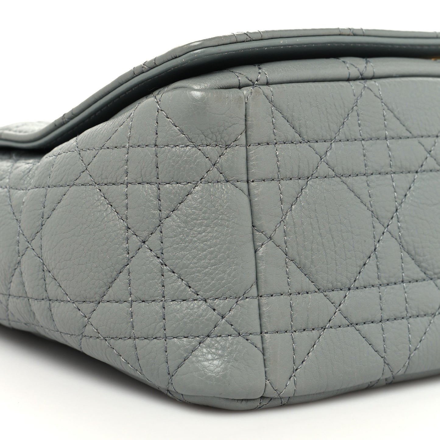 Calfskin Cannage Medium Caro Bag Grey