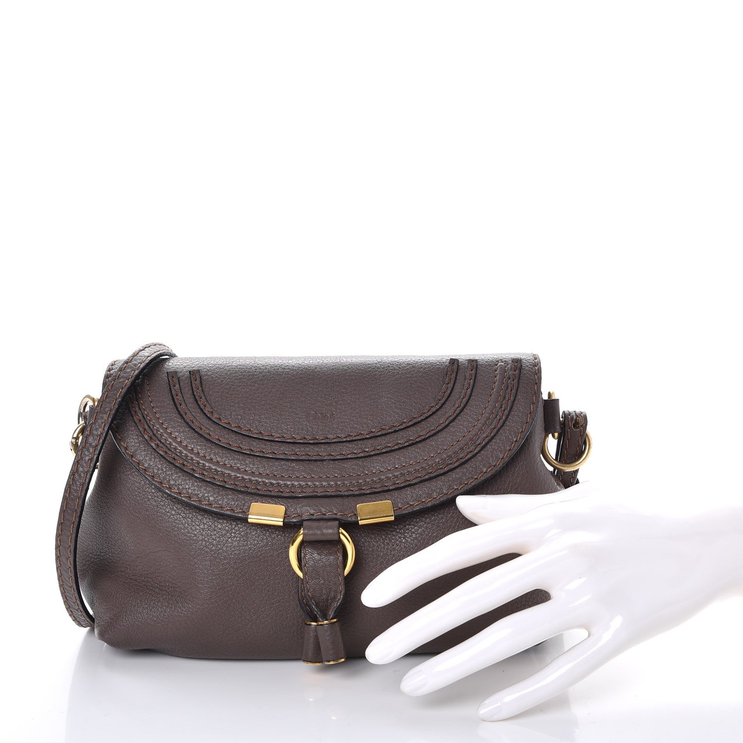 Calfskin Small Marcie Crossbody Bag Ash