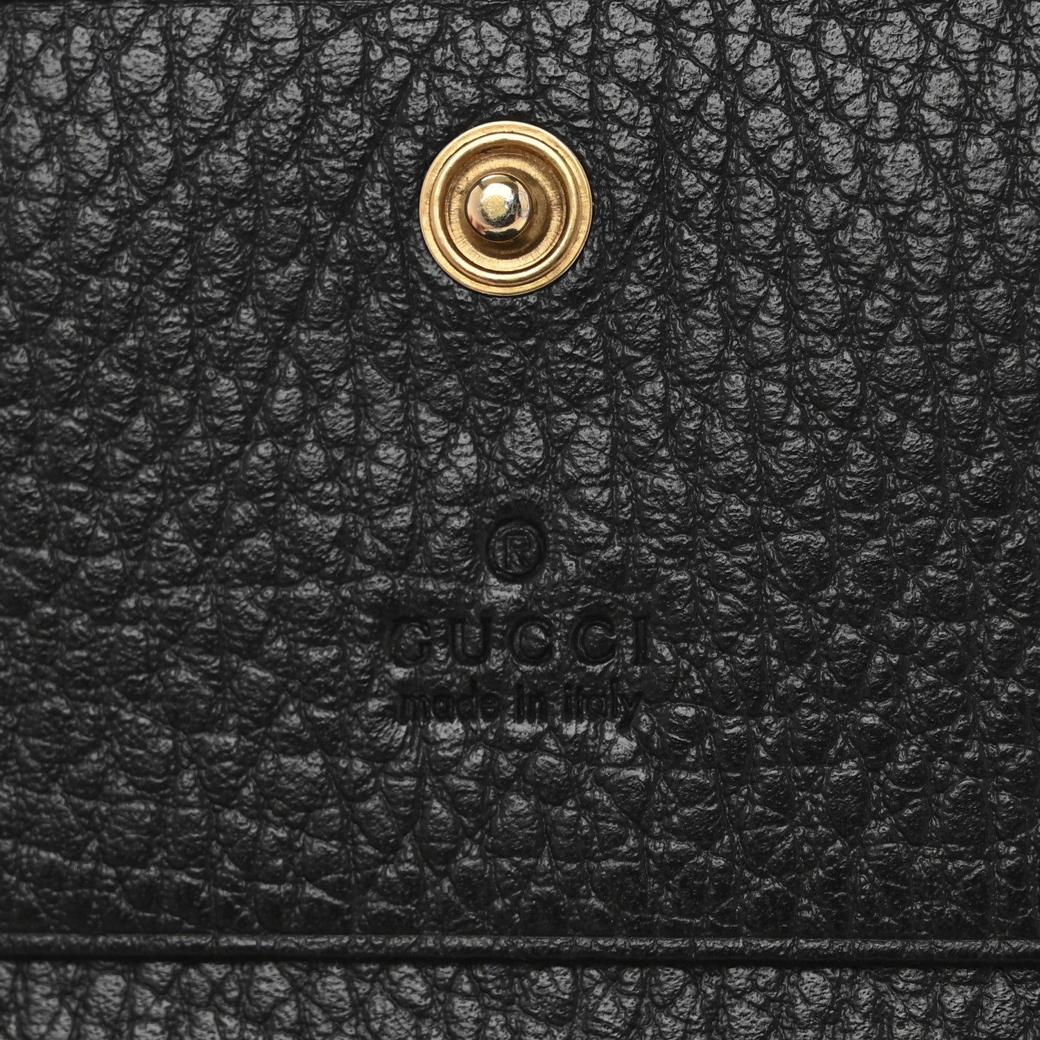 Gucci Pebbled Calfskin Butterfly Card Case Black 6 of 10