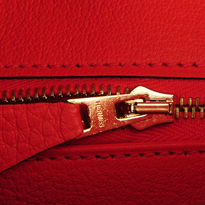 Hermes Taurillon Clemence Birkin 25 Orange Poppy 16 of 20