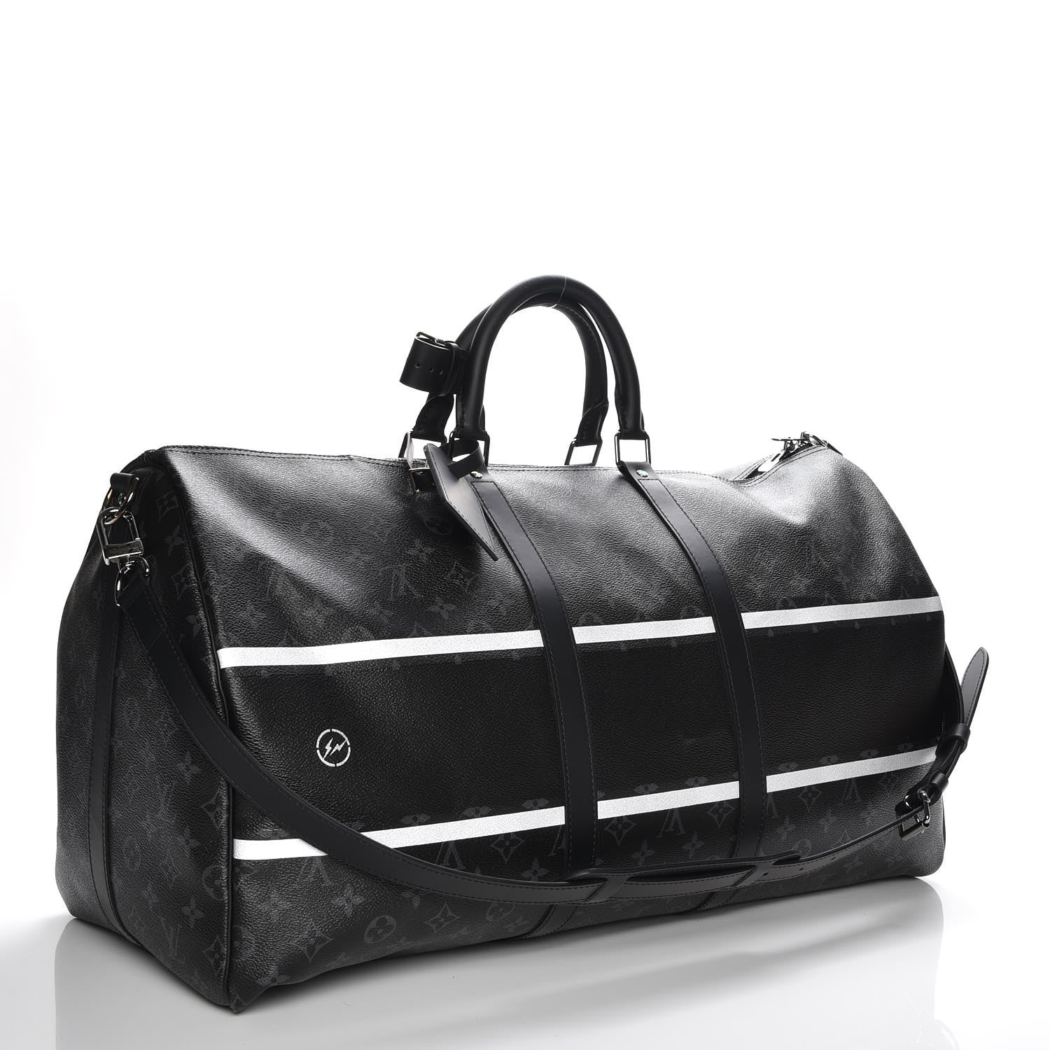Louis Vuitton X FUJIWARA Monogram Eclipse Flash Fragment Keepall Bandouliere 55 3 of 7