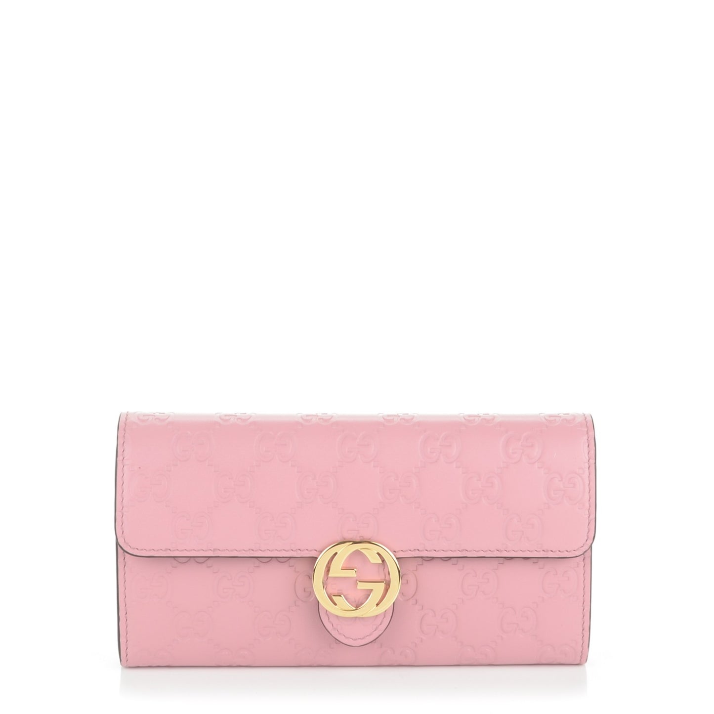 Guccissima Signature Icon Continental Wallet Carmine Rose