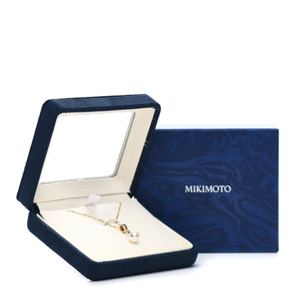 Mikimoto 18K Yellow Gold Akoya Pearl 6.5mm Drop Pendant Necklace 5 of 5