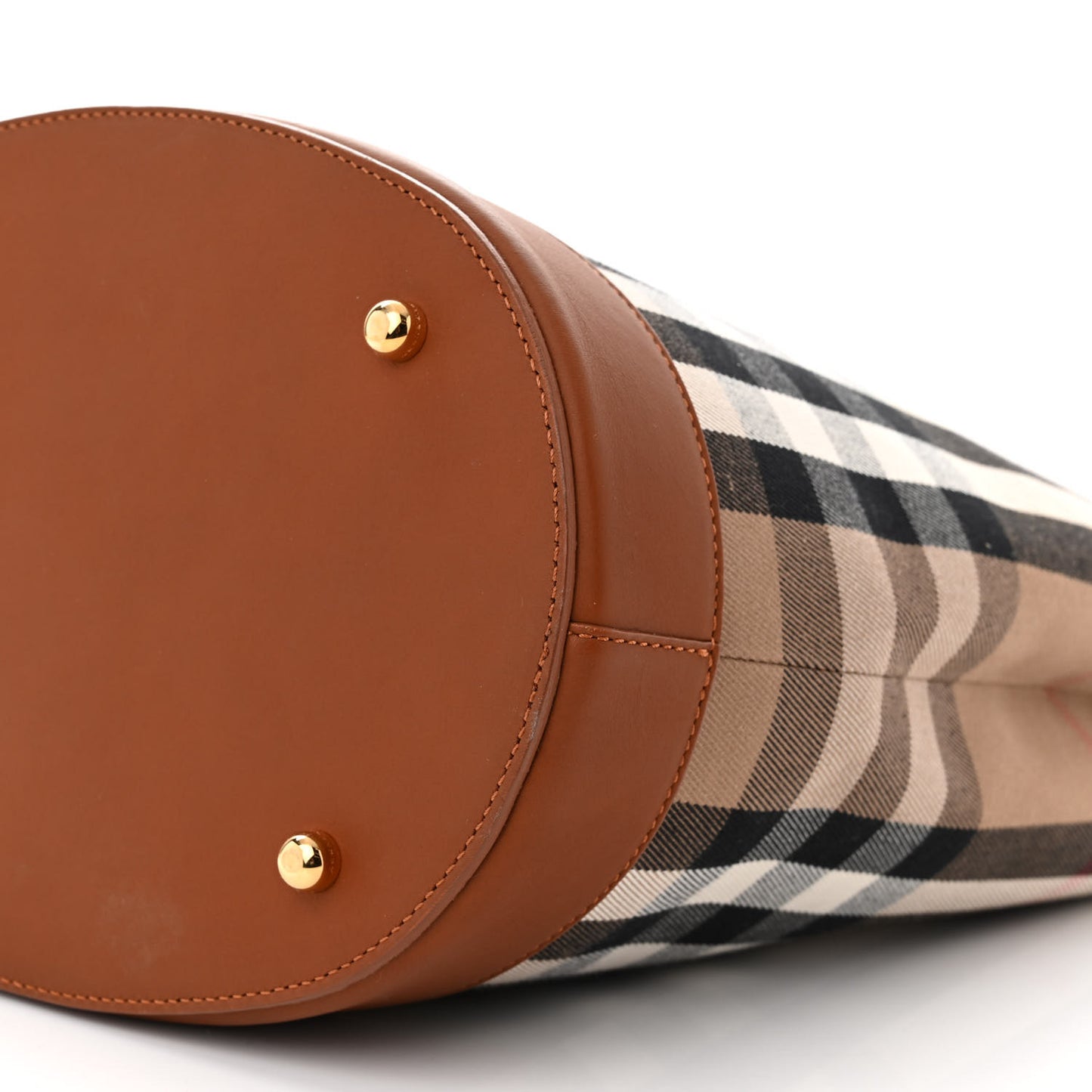 Canvas House Check Bucket Bag Tan