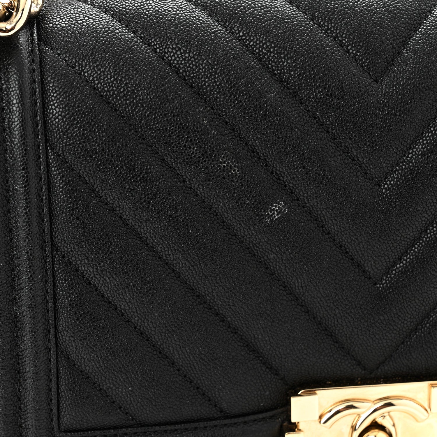 Chanel Caviar Chevron Quilted Medium Boy Flap Black 11 of 14