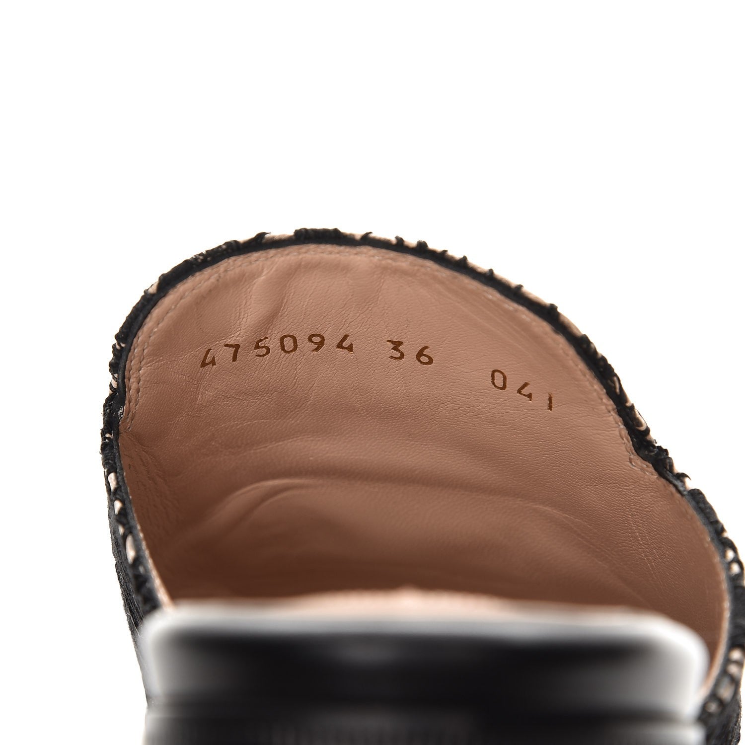 Gucci Lace Malaga Kid Womens Princetown Slippers 36 Black Skin Rose 8 of 8
