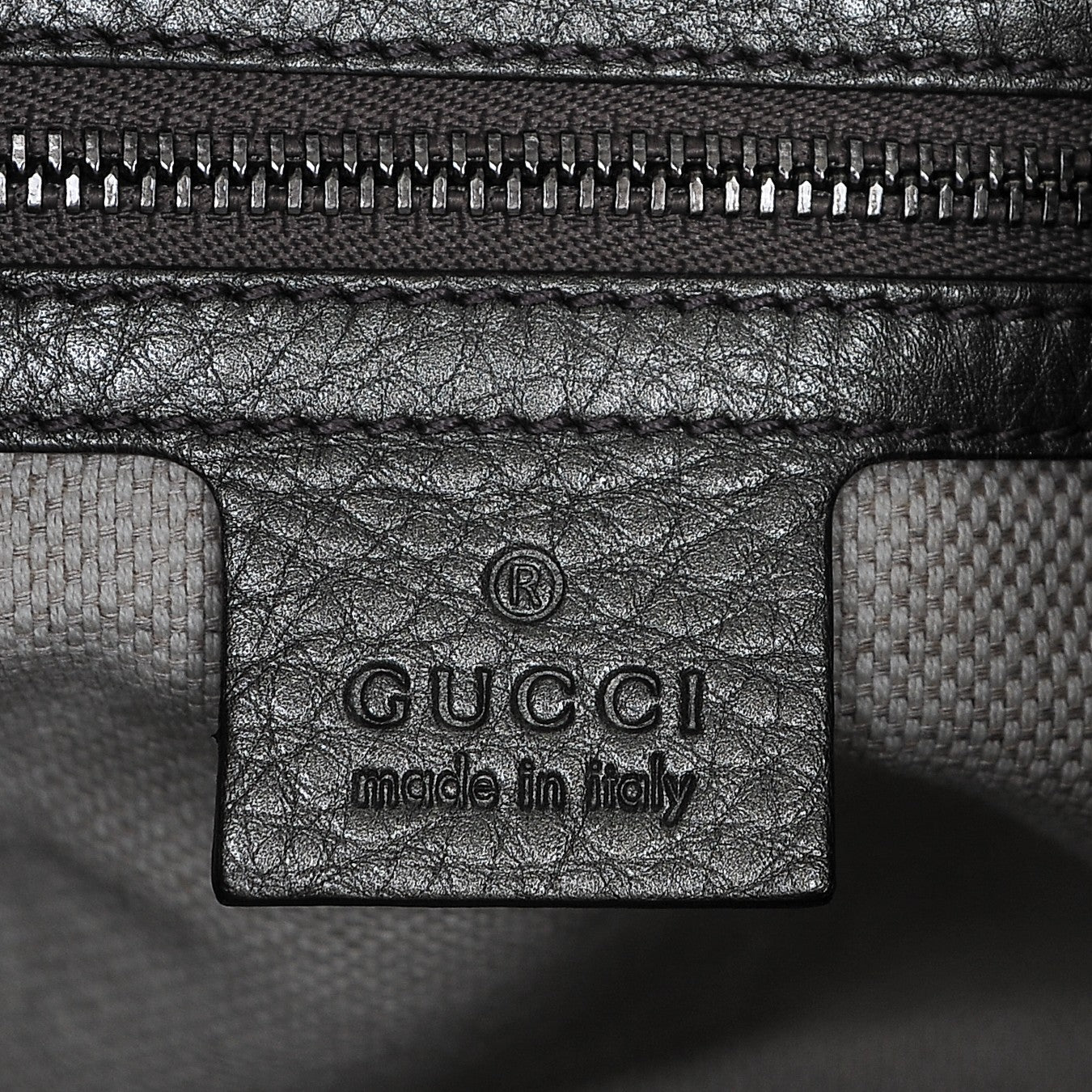 Gucci Metallic Pebbled Calfskin Medium Soho Chain Shoulder Bag Sasso 6 of 7