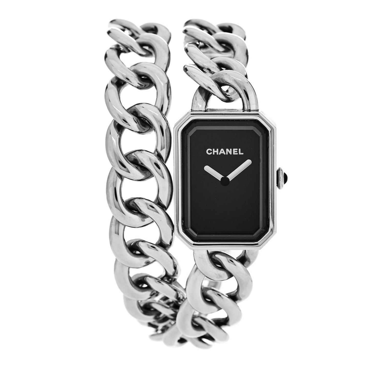 Stainless Steel 20mm Chain Premiere Quartz Watch Black