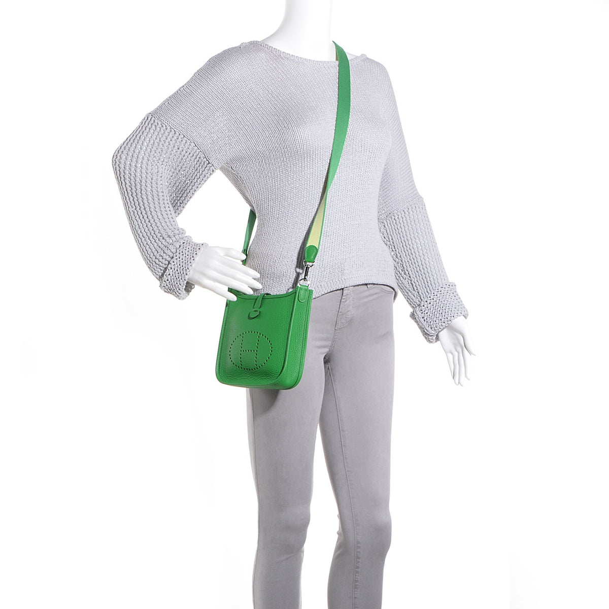 Hermes Taurillon Clemence Evelyne TPM Bambou Bamboo 2 of 34