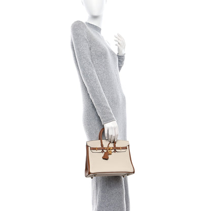 Hermes Togo Horseshoe Birkin 25 Craie Gold 2 of 9
