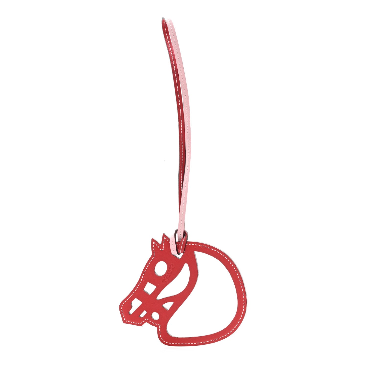 Hermes Swift Paddock Cheval Horse Bag Charm Rose Sakura Vermillion 1 of 4