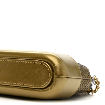Chanel Metallic Snakeskin Small Gabrielle Clutch With Chain Gold 13 of 15