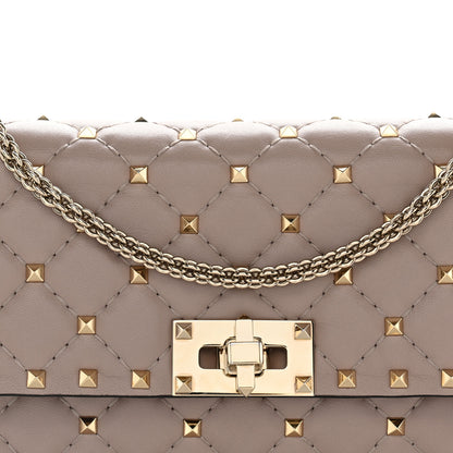 Valentino Garavani Lambskin Rockstud Spike Wallet on Chain Poudre 7 of 10