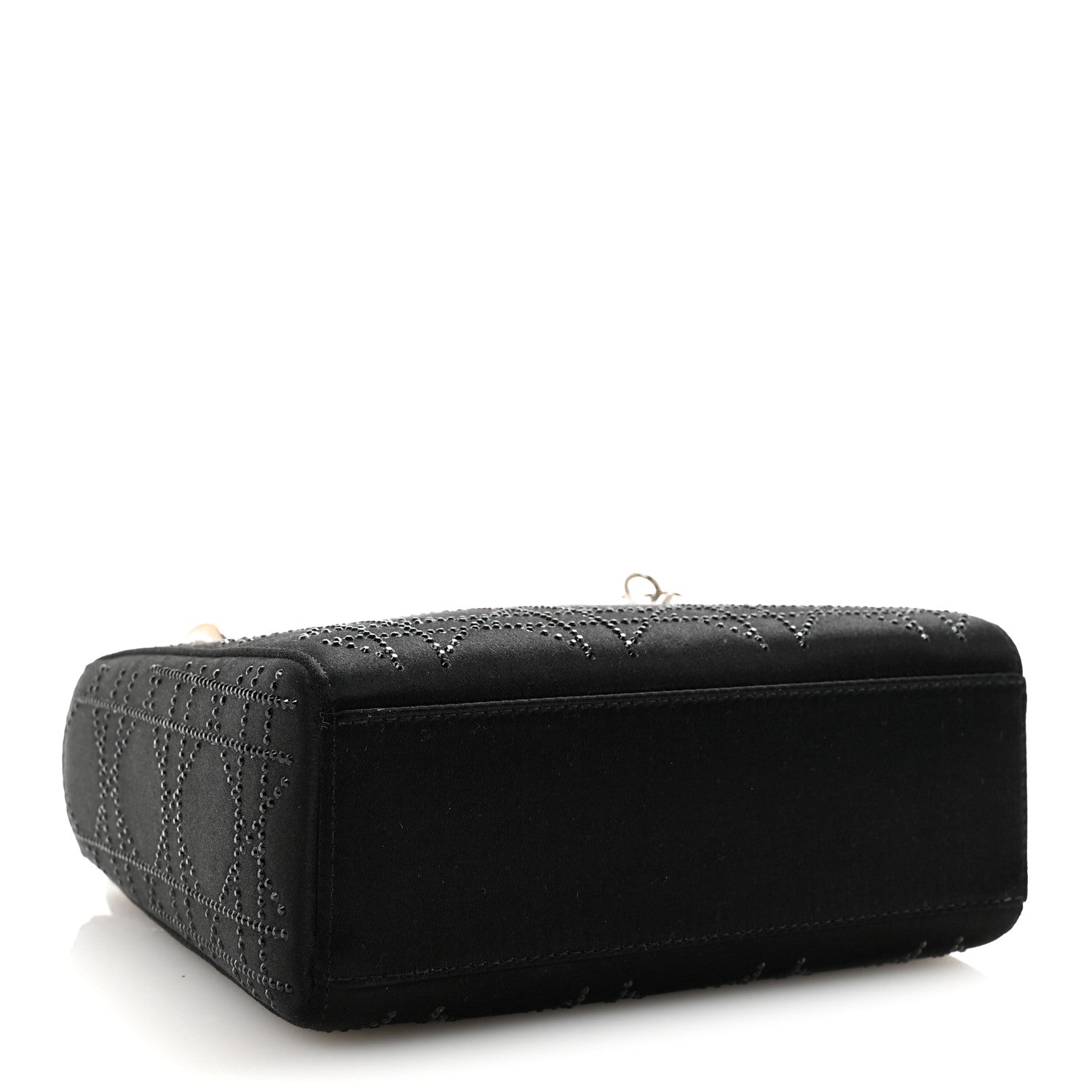 Christian Dior ブラックパーティーバッグ Christian Dior Satin Crystal Cannage Mini Lady Dior Black 1824917