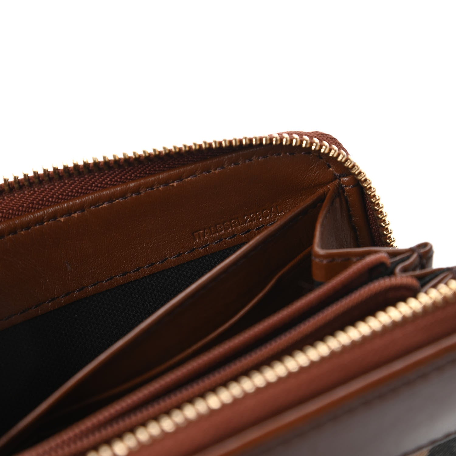 Burberry House Check Bridle Calfskin Ziggy Zip Around Wallet Dark Tan 10 of 11