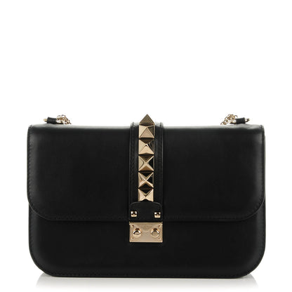 Valentino Garavani Vitello Medium Glam Lock Rockstud Flap Black 1 of 7