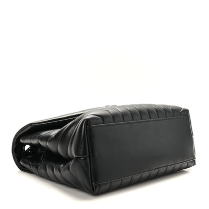 Saint Laurent Calfskin Y Quilted Monogram Monochrome Medium Loulou Chain Satchel Black 4 of 8