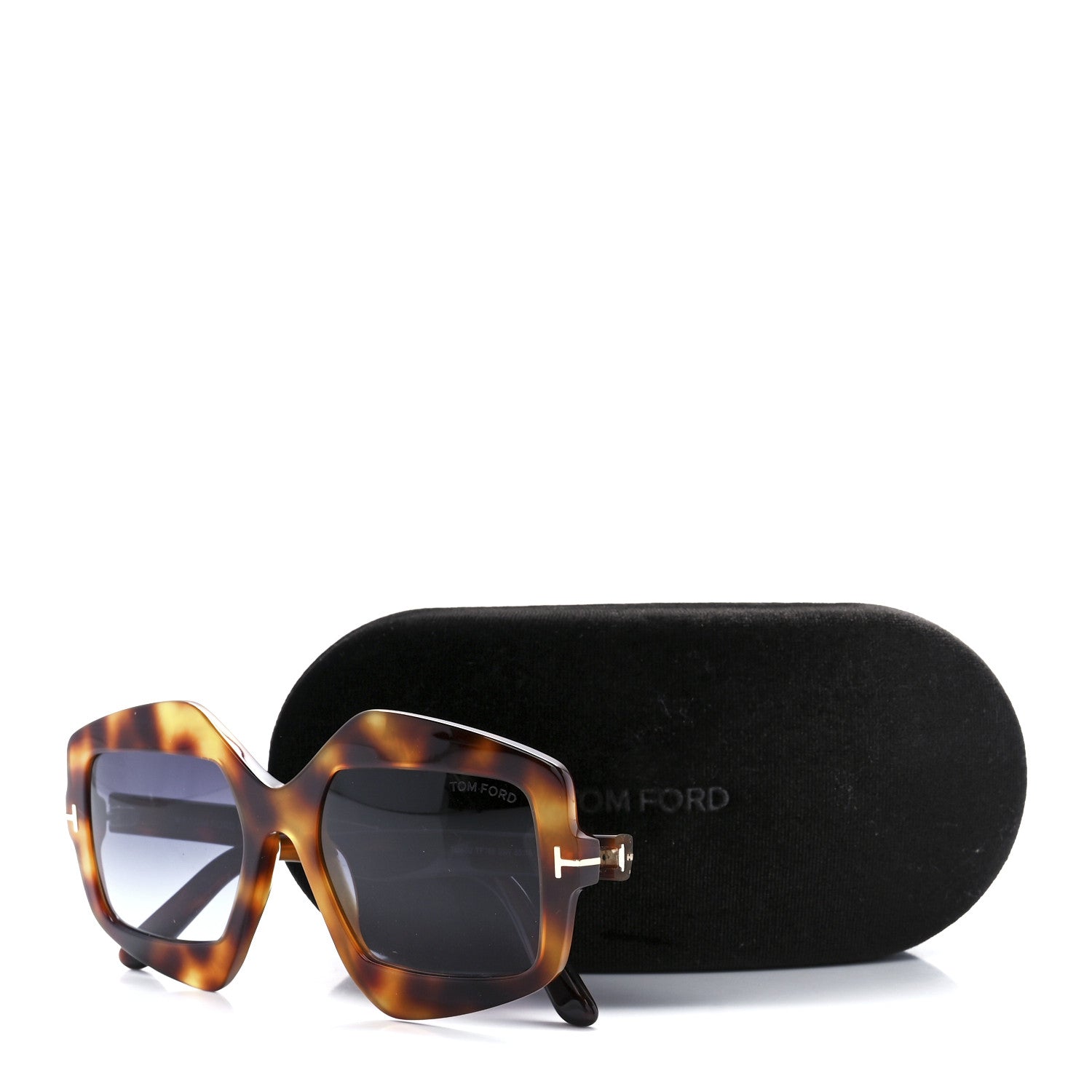 Tom Ford Tate-02 Irregular Square Sunglasses TF789 Dark Havana 9 of 9