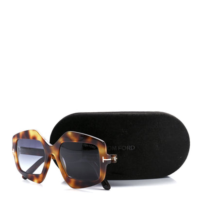 Tom Ford Tate-02 Irregular Square Sunglasses TF789 Dark Havana 9 of 9
