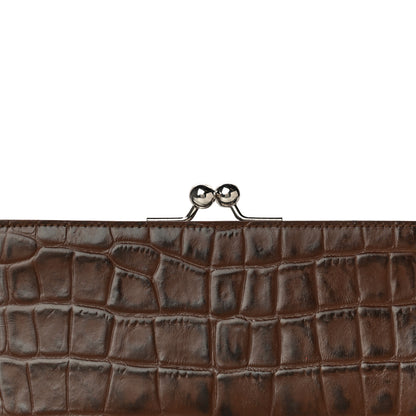 Burberry Crocodile Embossed Calfskin Wristlet Clutch Brown 12 of 13