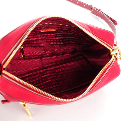 Prada Tessuto Nylon Saffiano Crossbody Bag Cherry 5 of 10