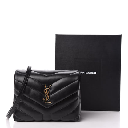 Saint Laurent Calfskin Y Quilted Monogram Toy Loulou Crossbody Bag Black 11 of 11