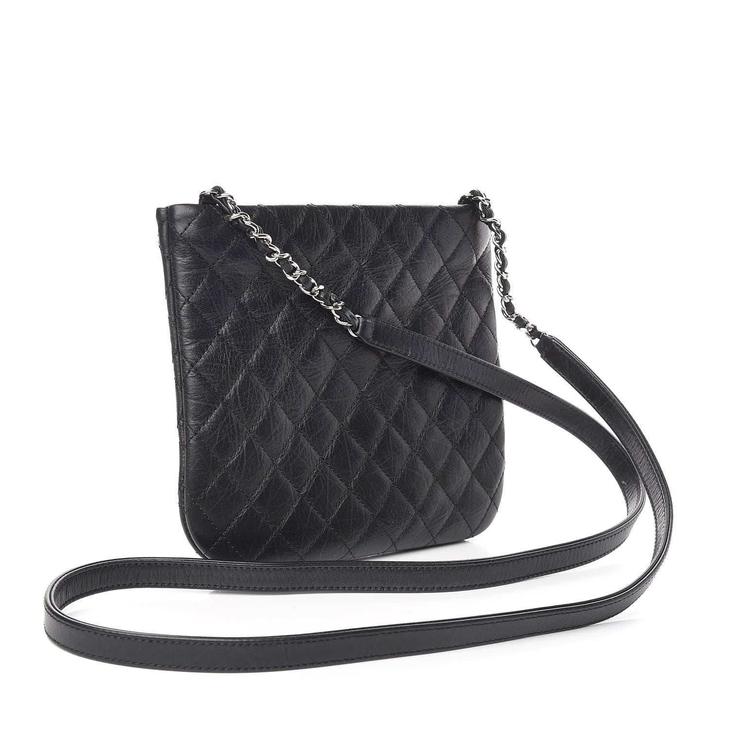 Chanel Aged Calfskin Quilted Crossbody Bag Black 3 of 13