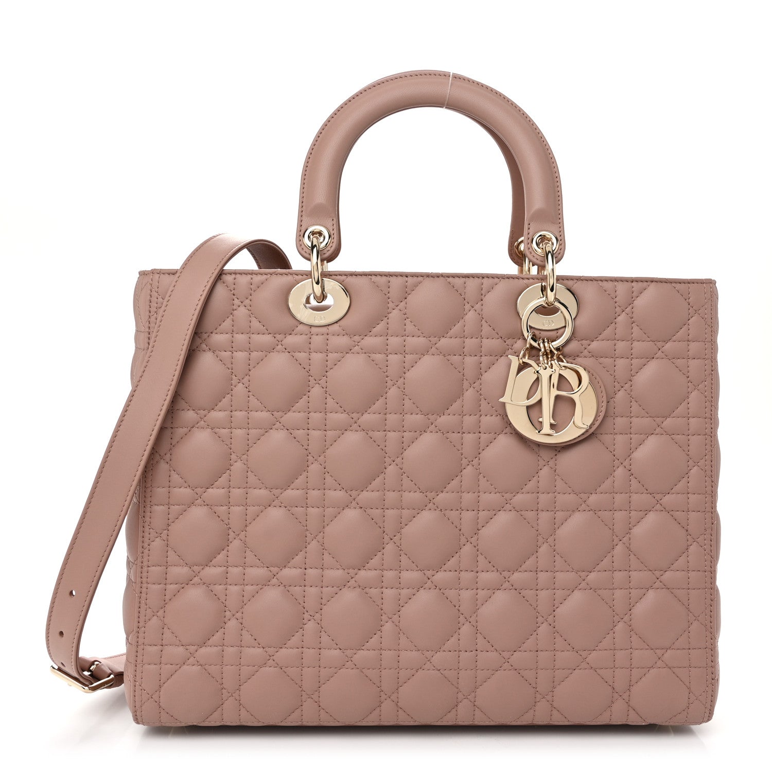 Christian Dior Lambskin Cannage Large Lady Dior Fard 1 of 11