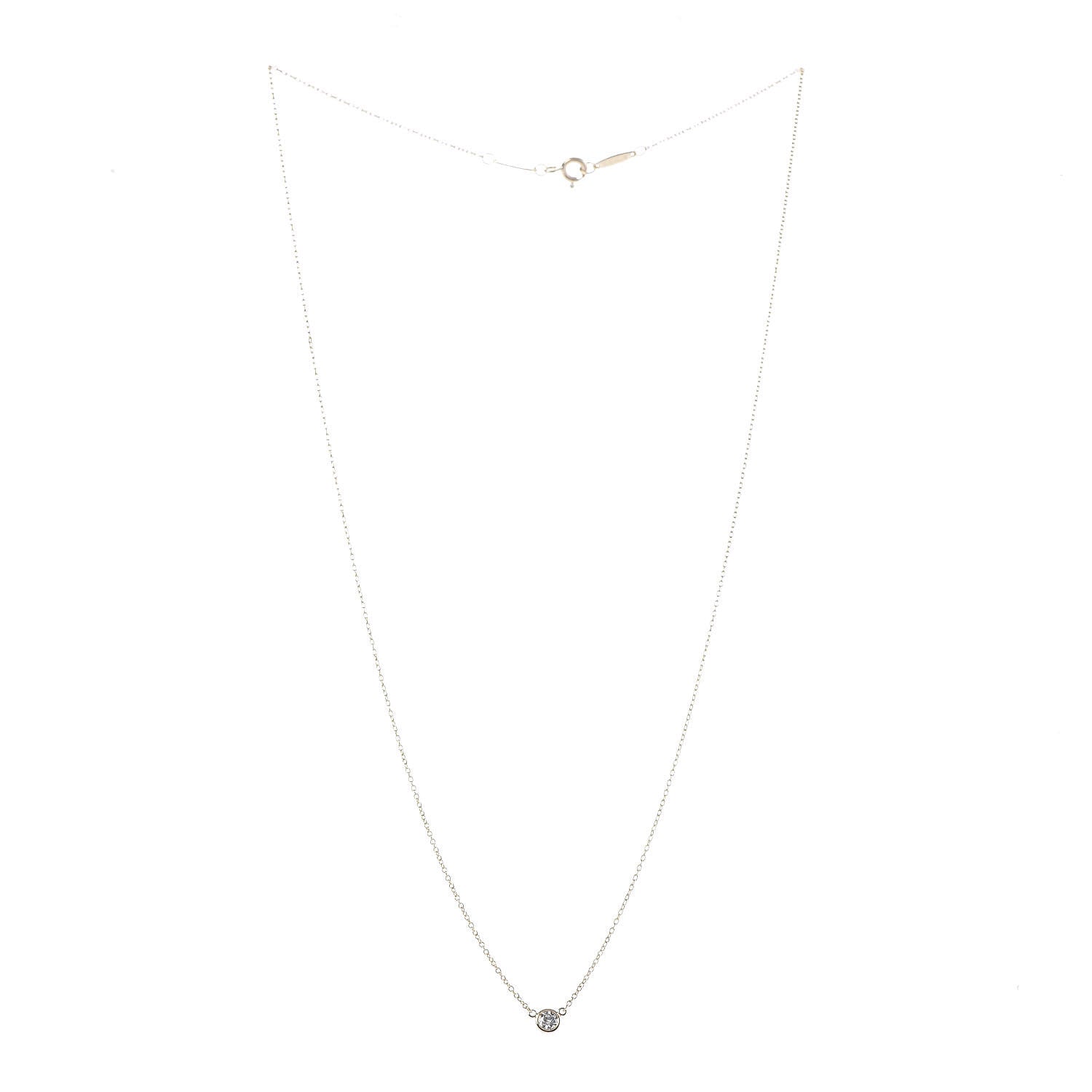 Tiffany 18K Yellow Gold Diamond .12ct Elsa Peretti Diamonds by the Yard Pendant Necklace 3 of 7
