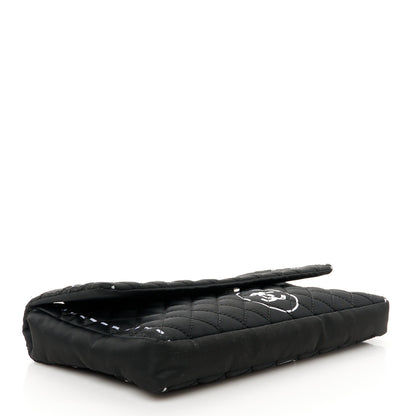 Chanel Nylon Quilted Logo Flap Black 4 of 11