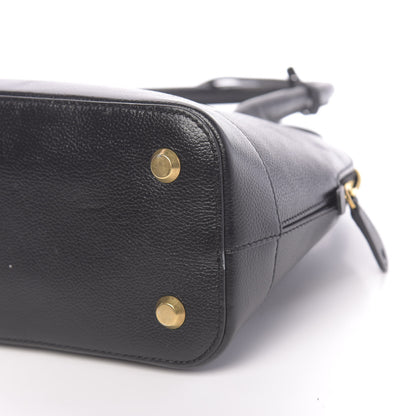 Balenciaga Grained Calfskin Logo S Ville Top Handle Bag Black White 9 of 10