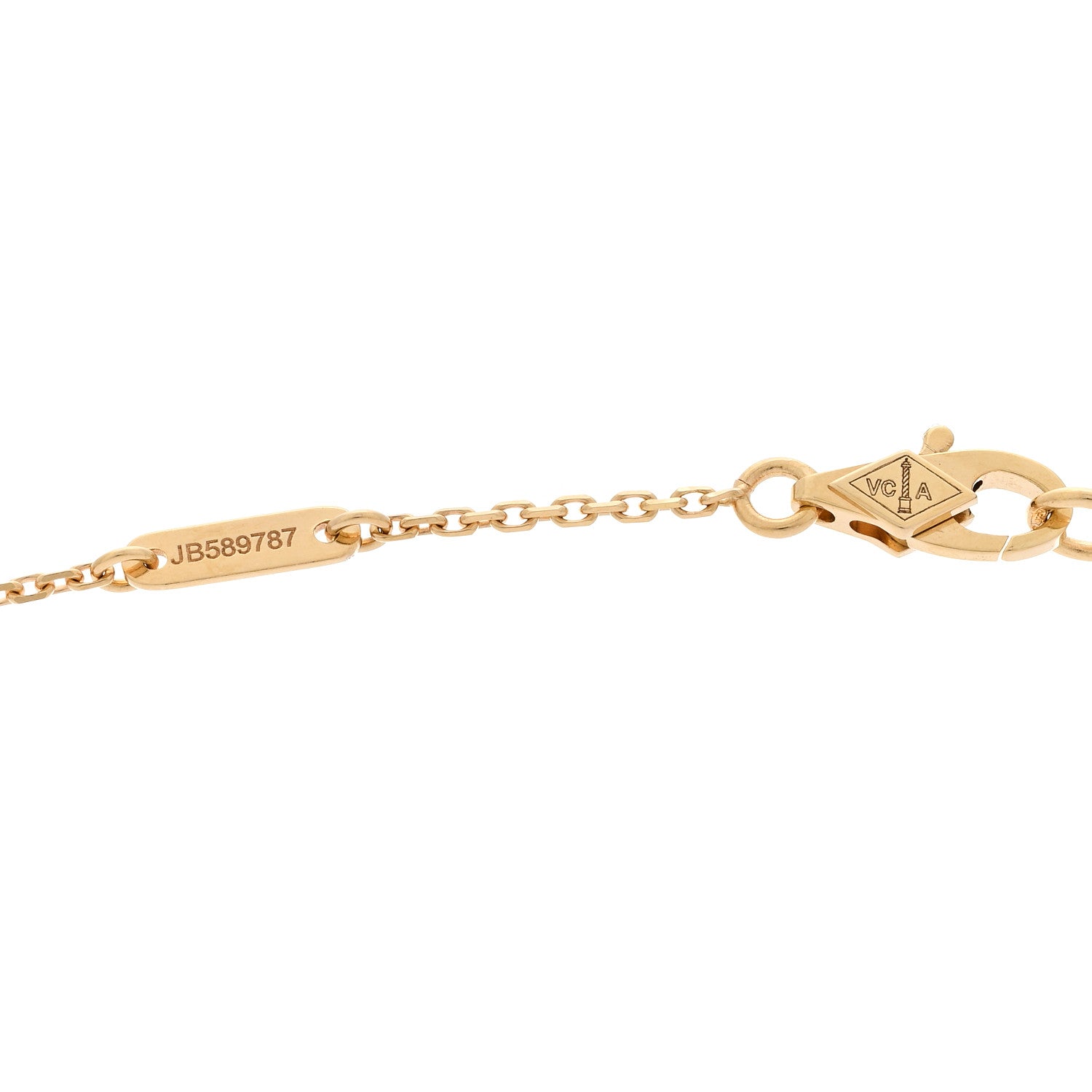 Van Cleef & Arpels 18K Yellow Gold Mother of Pearl Sweet Alhambra Pendant Necklace 4 of 5